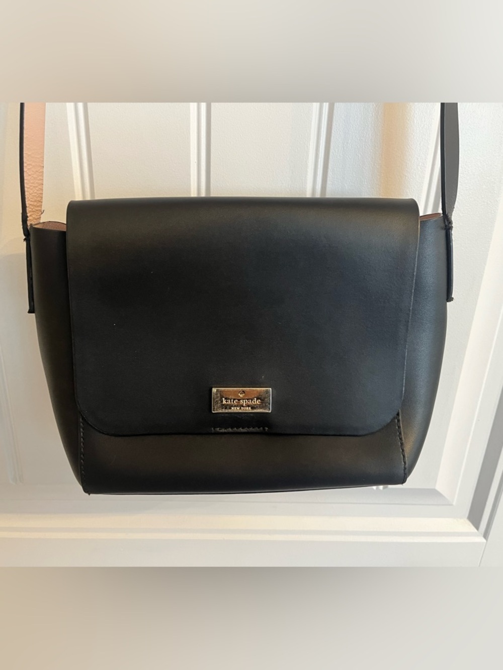 Kate Spade Black Leather Flap Crossbody